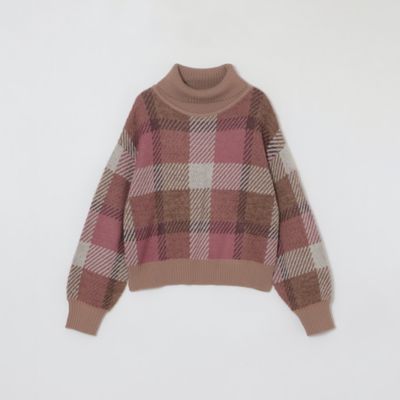 ヘアリークレストブリッジチェックジャカードタートルネック（５５Ｎ１４８０９＿＿）