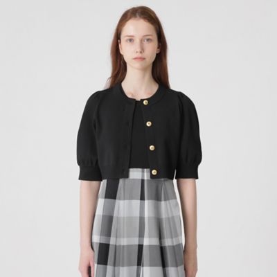 【美品】バーバリーブルーレーベルクレストブリッジ カーディガン 薄手コットン 黒 BLUE LABEL CRESTBRIDGE - 美品✨ブルーレーベルクレスト