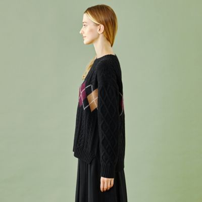 【ＷＥＢ限定】アランパターンアーガイルミックスニット（５５Ｎ１９２１７＿＿）