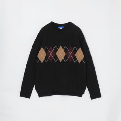 【ＷＥＢ限定】アランパターンアーガイルミックスニット（５５Ｎ１９２１７＿＿）