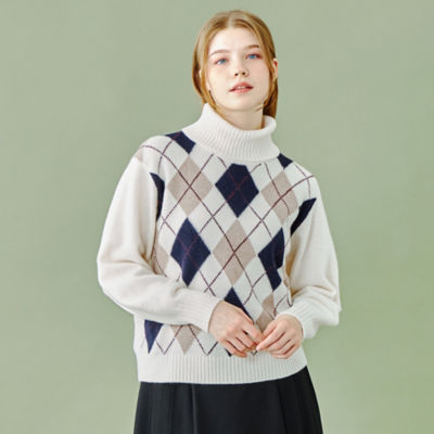 ＜BLUE LABEL CRESTBRIDGE (Women)＞【ＷＥＢ限定】フロントアーガイルニット（５５Ｎ２０２１８＿＿）