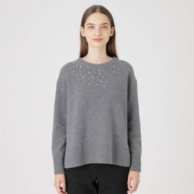 ブルーレーベルクレストブリッジ ファインラムズウールビジューニット スーパーファインラムズウールビジューニットプルオーバー