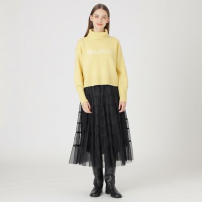 スーパーファインラムズウールロゴ刺しゅうニットプルオーバー