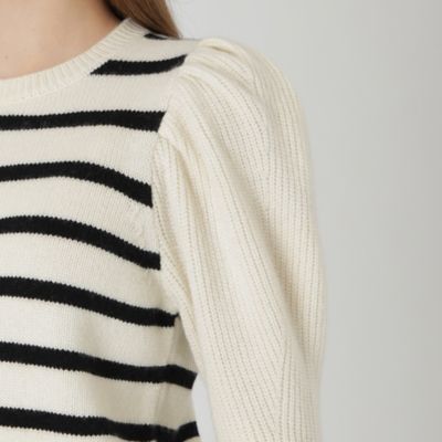 ブルーレーベルクレストブリッジ新品ホワイト ブレンドマトンスリーブニット 38 店舗限定】カシミヤシルクウールマトンスリーブニットプルオーバー