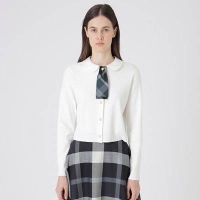 バーバリーブルーレーベル♡ウエストリボン♡ペプラム♡カーディガン BURBERRY BLUE LABEL アウターニットカーディガン