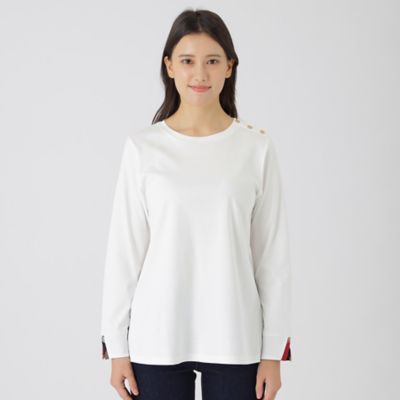 ＜BLUE LABEL CRESTBRIDGE (Women)＞シルケットコットンスムースカットソー（５５Ｐ０１１１１＿＿）