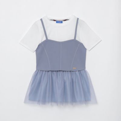ブルーレーベルニットビスチェ付きデザインTシャツトップスブラックサイズ38 BLUE LABEL CRESTBRIDGE（ブルーレーベルクレストブリッジ）の