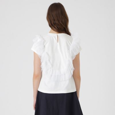 ブルーレーベル　クレストブリッジ　フリルカットソー　美品　38 ブルーレーベル クレストブリッジ フリルカットソー 美品 38