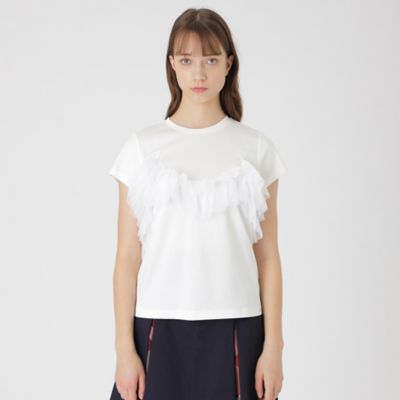 ブルーレーベル♡ティアードカットソー コットンライトポンチフリルチュールカットソー