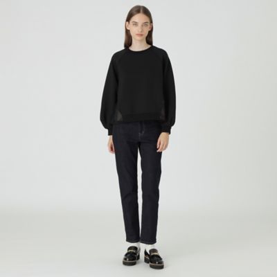 美品 24AW BLUE LABEL CRESTBRIDGE ブルーレーベルクレストブリッジ バックチュールプルオーバー カットソー サイズ38 ブラック レディース 古着 中古 BLUE LABEL CRESTBRIDGE - 美品 24AW BLUE LABEL CRESTBRIDGE