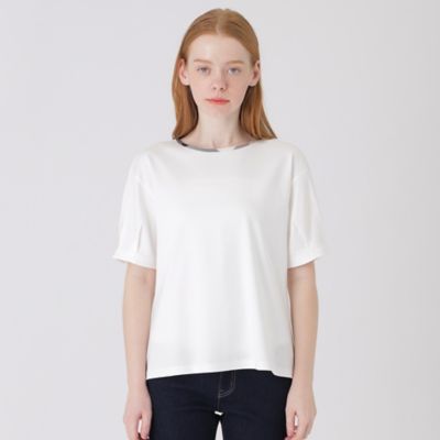 ＜BLUE LABEL CRESTBRIDGE (Women)＞ハイゲージシルケットスムースカットソー（５５Ｐ１０１６４＿＿）