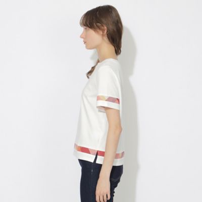 【ＷＥＢ限定】バイオシルケットスムースチェックラインＴシャツ（５５Ｐ１７５７０＿＿）