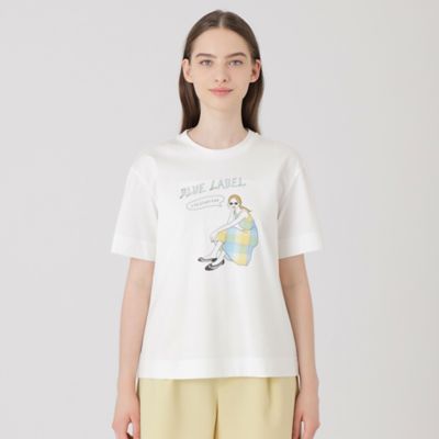 ＜BLUE LABEL CRESTBRIDGE (Women)＞【星陽子コラボ】ピマコットンプレーティング天竺イラストＴシャツ（５５Ｐ２１６７８＿＿）