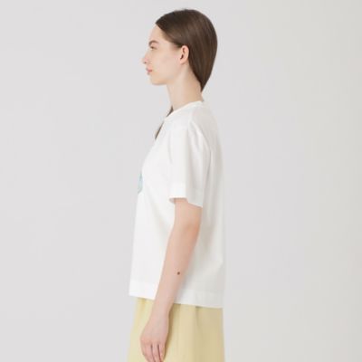 新品未開封　コンパクトプレーティング天竺ポケットTシャツ　ブルーレーベル　３８ 星陽子コラボ】ピマコットンプレーティング天竺イラストワイドT