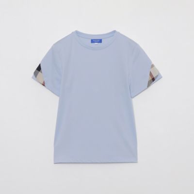 ブルーレーベル プレーティング天竺フリルスリーブTシャツ プレーティング天竺フリルスリーブTシャツ （カットソー）｜BLUE