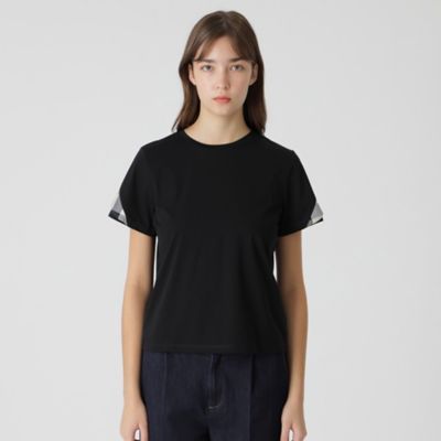 プレーティング天竺フリルスリーブTシャツ