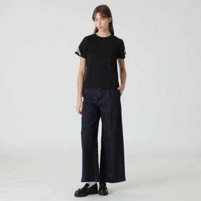 ブルーレーベル プレーティング天竺フリルスリーブTシャツ プレーティング天竺フリルスリーブTシャツ（カットソー）｜BLUE