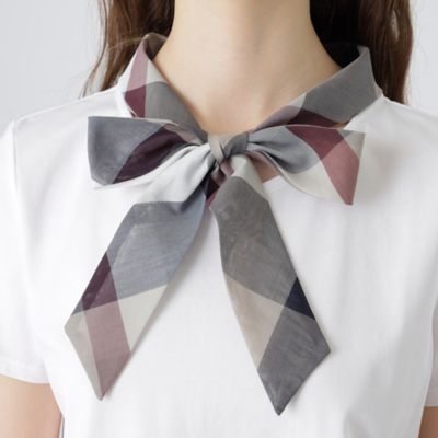 プレーティングシルケット天竺クレストブリッジチェックボウタイ