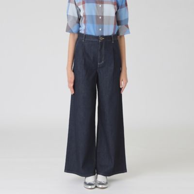 BLUE LABEL CRESTBRIDGE 金ボタン ワイドパンツ　白　S ストレッチカルゼワイドパンツ（パンツ）｜BLUE LABEL