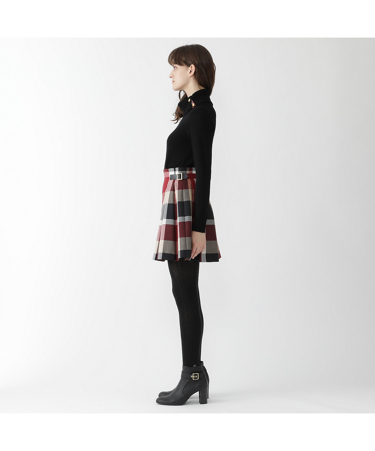 クレストブリッジチェックウールポプリンキュロットパンツ クレストブリッジチェックウールポプリンキュロットパンツ