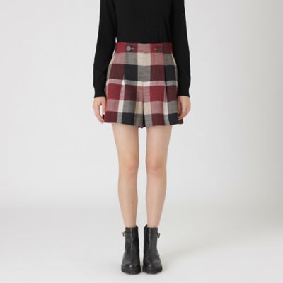 BLUE LABEL CRESTBRIDGE (Women)/ブルーレーベル・クレストブリッジ クレストブリッジチェックスラブプリペラキュロットパンツ(55R04635__) アカ16L ショートパンツ【三越伊勢丹/公式】