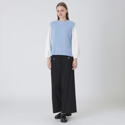 ストレッチカルゼワイドパンツ（５５Ｒ０５４３７＿＿）
