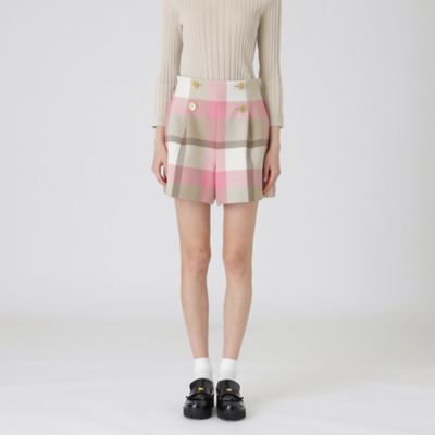 ＜BLUE LABEL CRESTBRIDGE (Women)＞【一部店舗限定】クレストブリッジチェックツィードショートパンツ（５５Ｒ０７５６２＿＿）
