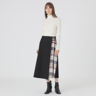ブルーレーベルクレストブリッジマットツイルストレッチスカート風パンツ紺38 マットツイルストレッチスカート風パンツ（55R09275＿＿