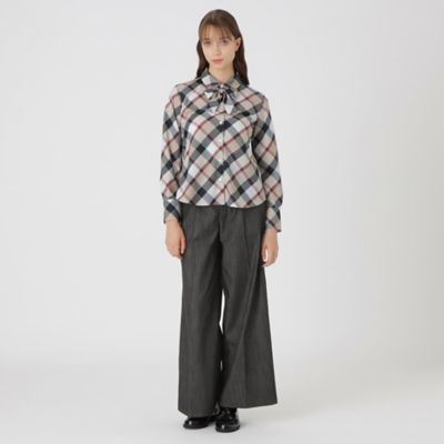 ハイウエストワイドパンツ（55R10659＿＿） | BLUE