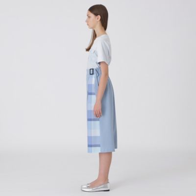 BLUE LABEL CRESTBRIDGE ガウチョパンツ とおまけ ハイカウントナノパーシャルチェックガウチョパンツ｜ブルー