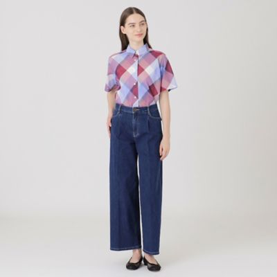 ストレッチデニムワイドパンツ（55R14668＿＿） | BLUE