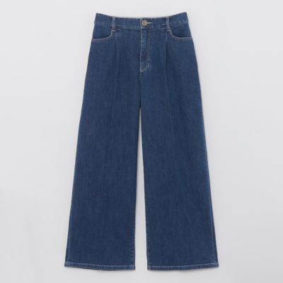 ストレッチデニムワイドパンツ（55R14668＿＿） | BLUE