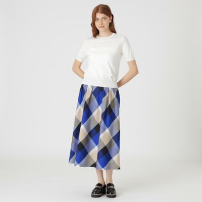 クレストブリッジチェッククロッシングツイルタックフレア