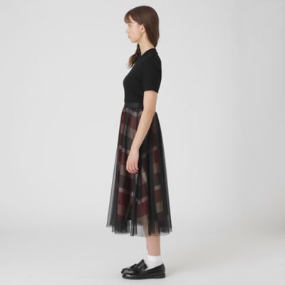 【極美品】ブルーレーベル クレストブリッジ　チュール スカート 36 ソフトチュールティアードスカート（スカート）｜BLUE LABEL