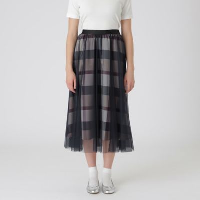クレストブリッジチェックライトクロッシングチュールスカート