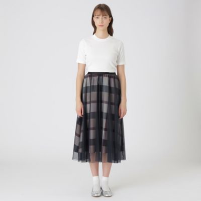 クレストブリッジチェックライトクロッシングチュールスカート