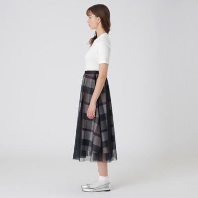 【原宿・オンライン限定】ブルーレーベルクレストブリッジチュールプリントスカート BLUE LABEL CRESTBRIDGE スカート 「一部店舗限定」クレスト