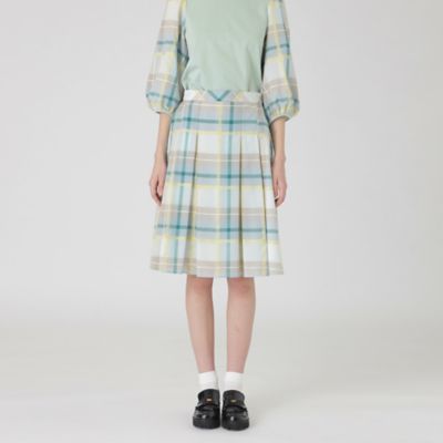 クレストブリッジチェックシャドードビープリーツスカート（５５Ｓ０４５２０＿＿）
