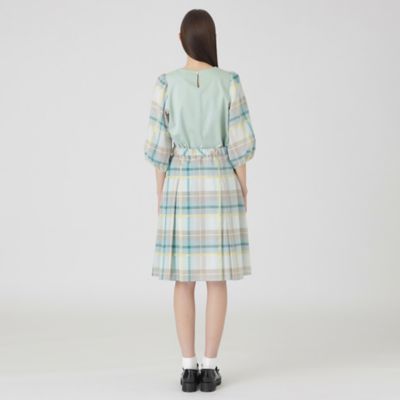 クレストブリッジチェックシャドードビープリーツスカート（５５Ｓ０４５２０＿＿）