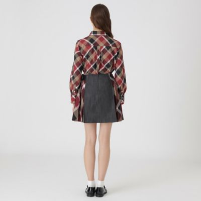 ブルーレーベル／チェックミニスカート S 原宿・WEB限定】クレストブリッジチェックカラミクロスミニ