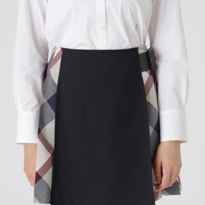 サイドチェックミニスカート（55S04622＿＿） | BLUE