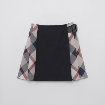 ブルーレーベルクレストブリッジ⭐︎マーメイドスカート⭐︎38 サイドチェックミニスカート（55S04622＿＿） | BLUE