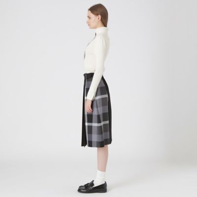 ウールライクツイルパーシャルチェックスカート（55S07642＿＿