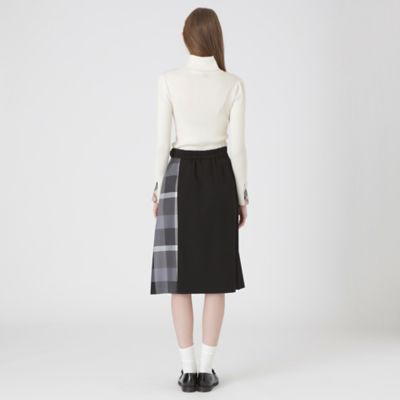 ウールライクツイルパーシャルチェックスカート（55S07642＿＿