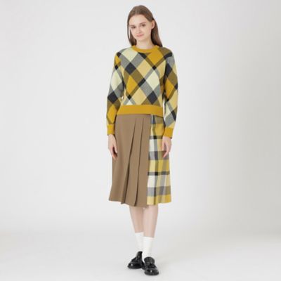 ウールライクツイルパーシャルチェックスカート（55S07642＿＿