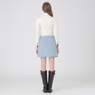 クレストブリッジチェックリバーポリウール巻きスカート