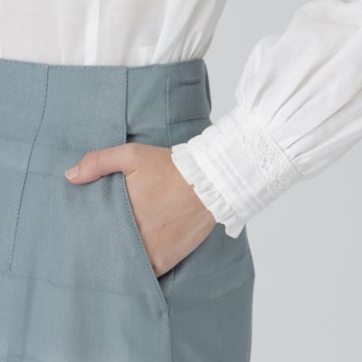 クレストブリッジチェックデニム風シャドージャカードハンカチーフヘムスカート（５５Ｓ１０１４５＿＿）