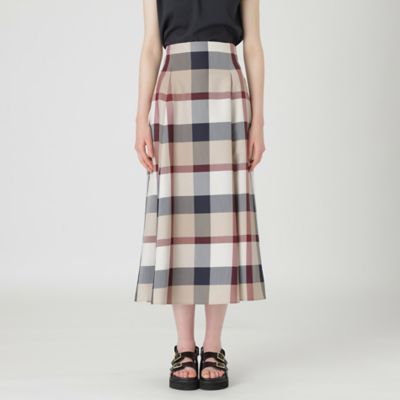 ブルーレーベルクレストブリッジ　タータンチェック　フレアスカート　ベージュ　34 新品】ブルーレーベル ベージュクレストブリッジチェック