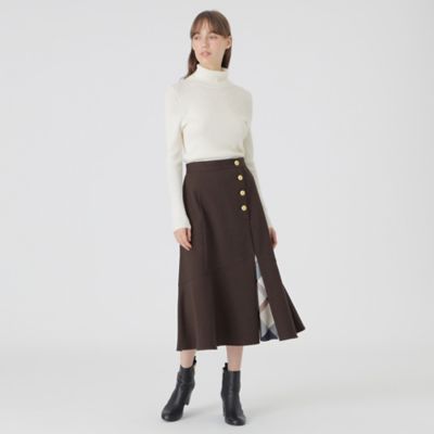 ウールライクポリエステルフランネルスカート