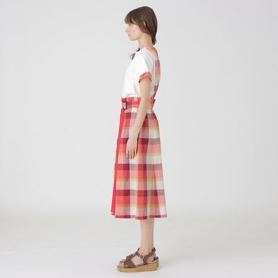 クレストブリッジチェックサイドベルトフレアスカート（５５Ｓ１２５４５＿＿）